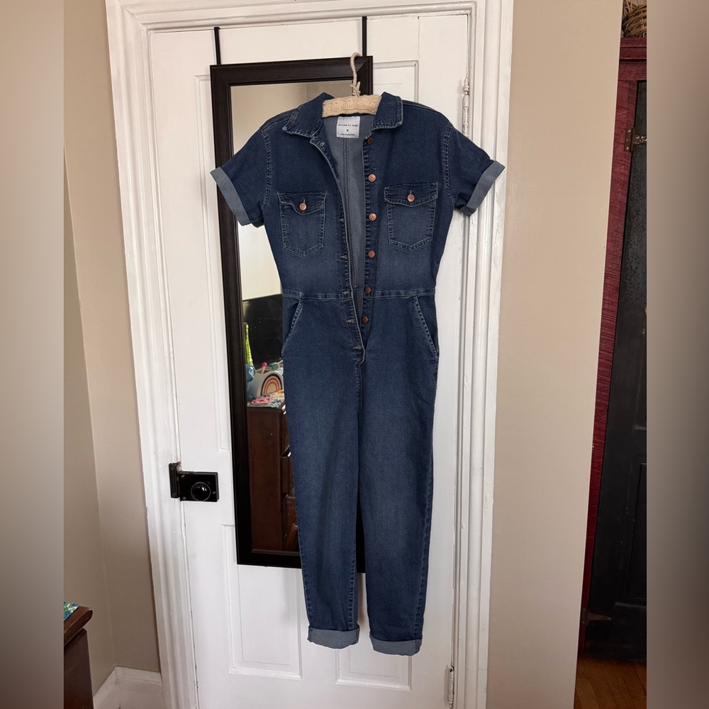 Celebrity Pink Blue Denim Boiler Suit Size M